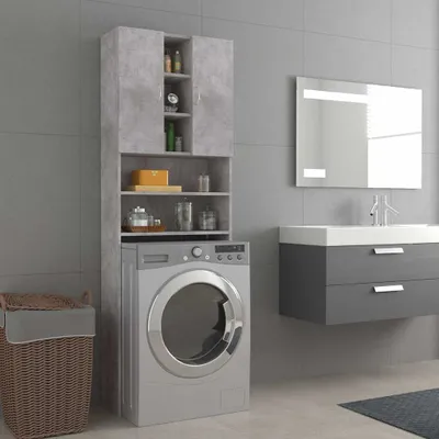 Produktbild von vidaXL Waschmaschinenschrank Betongrau 64x25,5x190 cm