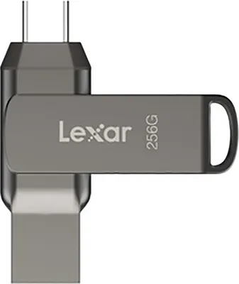 A close-up studio shot of a Lexar USB flash drive.
