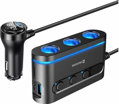 Zdjęcie produktu dla Autolaadija Swissten 2 x USB-C / USB-A