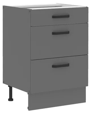 Produktbild von Küche NESSA Unterschrank 60 cm Anthrazit Küchenzeile Küchenblock Einbauküche