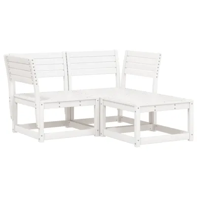 Produktbild von 3-tlg. Garten-Sofagarnitur Weiß Massivholz Kiefer
