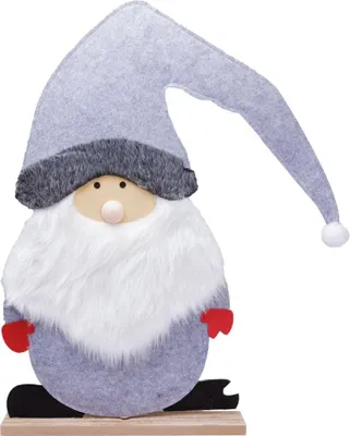 Produktbild von TrendLine Dekofigur Filz Weihnachtsmann 78 x 67 cm grau