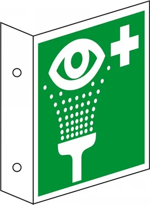 Produktbild von Dreifke® Schild I Rettungs-Fahnenschild Augenspüleinrichtung, doppelseitig, K...