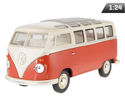 Zdjęcie produktu dla Model 1:24, 1962 VW Classical Bus, czerwono kremowy