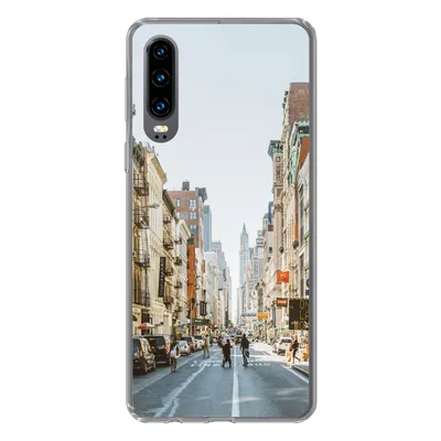 Produktbild von MuchoWow® Handyhülle Schutzhülle Hülle für Huawei P30 Belebte Straße in New York Silikon Softcase Handy Hülle - Kartenbesitzer