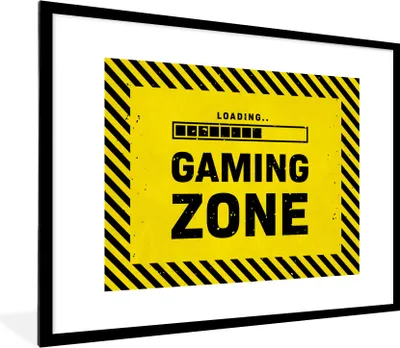 Produktbild von MuchoWow® Gerahmtes Poster Spiele - Zitate - Controller - Spielzone - Spiel 80x60 cm - Poster mit Schwarzem Bilderrahmen Wandposter Rahmen Foto Bilder - Schlafzimmer-Dekorationen - Fotoposter