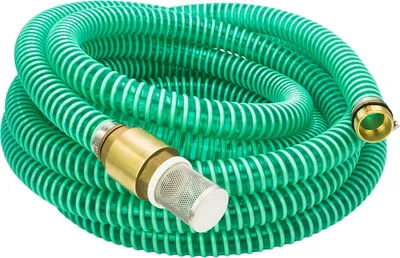 Produktbild von AWM Ansauggarnitur 1 Zoll (25 mm) Saugschlauch Sauggarnitur Saugschlauchgarnitur Pumpenschlauch (7 Meter, Grün/Messing)