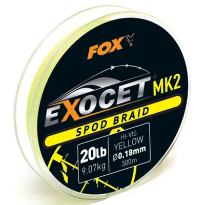 Produktbild von Fox Exocet MK2 Spod Braid 0,18mm 9,07kg 300m yellow - Angelschnur