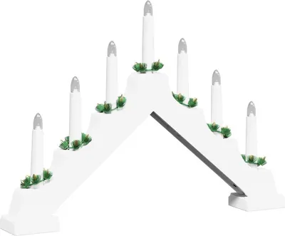 Obrázok produktu pre Vianočný sviečkový most s 7 LED-i Biela 39.5 x 5 x 29 cm