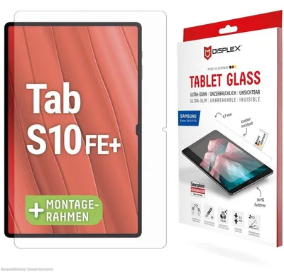 Produktbild von Displex Tablet Glass (9H) für Samsung Galaxy Tab S10 FE+, Eco-Montagerahmen L-Form, unzerbrechlich, Klare Bildschirmschutzfolie, 9H, 1 Stück(e)