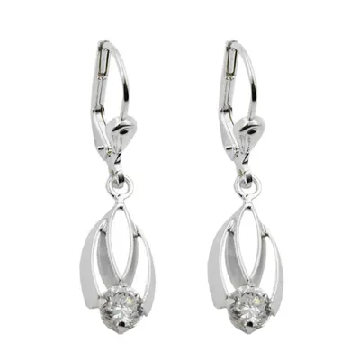 Produktbild von Ohrbrisur Ohrhänger Ohrringe 30x8mm mit Zirkonia weiß glänzend Silber 925 silber 30x8mm