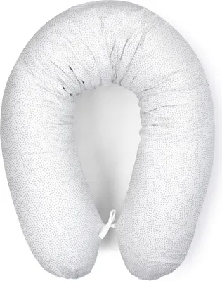 Produktbild von Amilian Stillkissen mit Füllung für Baby Schwangerschaftskissen zum Schlafen Baumwolle inkl. Bezug Größe 170cm Pregnancy Pillow; Tupfen grau