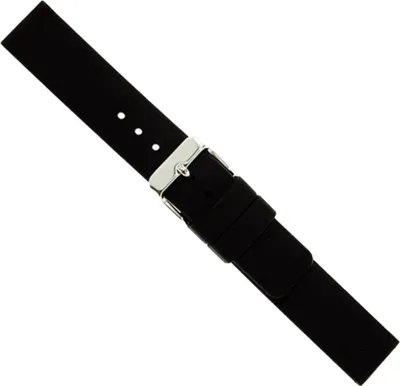 Produktbild von Silikon Ersatzband Uhrenarmband Wasserfest schwarz 22mm