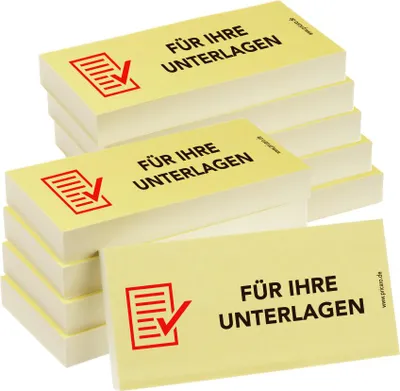 Image de PRICARO Notes repositionnables "Pour vos documents", 100 feuilles, 10 pièces
