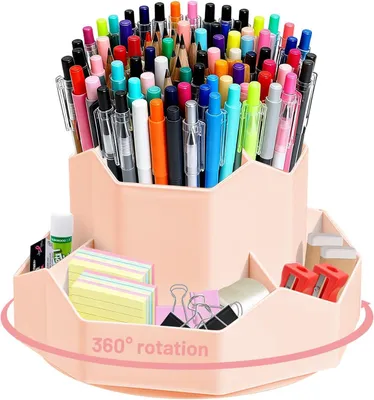 Produktbild von Drehbarer Stifthalter Schreibtisch-Organizer, 9 Fächer, 360° drehbar, für Stifte