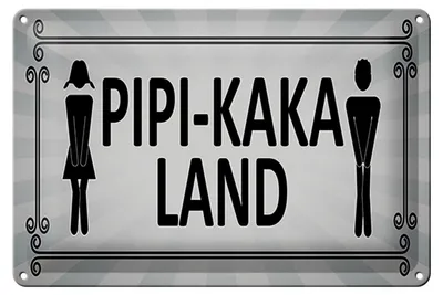 Produktbild von Blechschild Hinweis 30x20cm Pipi-Kaka Land Toilette