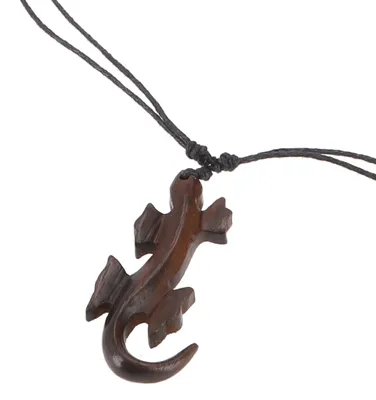 Produktbild von Ethno Kokoskette, Surferkette - Gecko, Braun, Holz, Ketten & Modeschmuck für den Hals