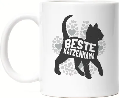 Produktbild von Beste Katzenmama Tasse Katzen-Mama Geschenk Katzenliebhaber Katzenbesitzer Katzen Kätzchen Kaffeetasse