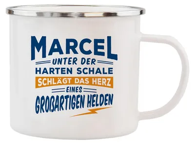 Produktbild von Echter Kerl Emaille Kaffeetasse Kaffeebecher Marcel