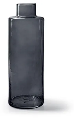 Produktbild von Jodeco Blumenvase William - transparentes Rauchglas - 11,5 x 26 cm - flaschenformige Vase