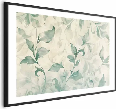 Produktbild von Posterpapier Poster - Watercolor Green-Beige Leaves 30x21 cm Blätter f-H-10016-ao-a