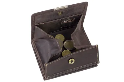 Produktbild von LEAS Wiener Schachtel mit RFID-Schutz Blumen-Print im Ausweis-Format mit großer Kleingeldschütte im Vintage-Style, Echt-Leder, braun - Vintage-Collection
