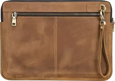 Productafbeelding van CarryQuest® - Laptophoes van echt leer, 13 inch, geschikt voor MacBook Air, bruin