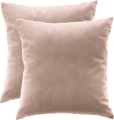 Produktbild von Samt Kissen Set, Zierkissen, 45x45 cm, Altrosa, mit Füllung, Deko Kissen, Sofakissen für Wohnzimmer Schlafzimmer, Rosa Pink [091]