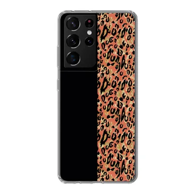 Produktbild von MuchoWow® Handyhülle Schutzhülle Hülle für Samsung Galaxy S21 Ultra Pantherdruck - Gold - Schwarz Silikon Softcase Handy Hülle - Mobiltelefon