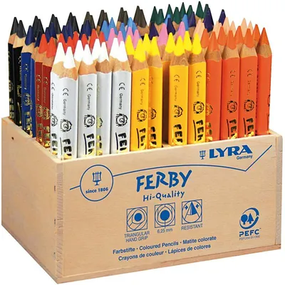 Produktbild von Lyra Super Ferby 1 Buntstifte, L: 12 cm, Mine 6,25 mm, farbig sortiert, 96 Stück 1 Box