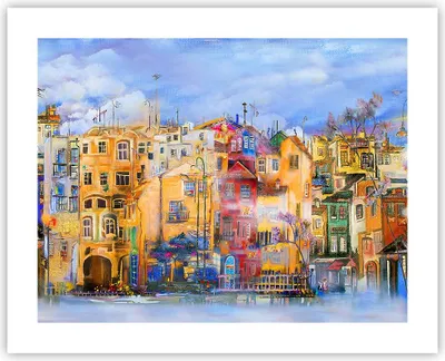 Produktbild von Poster - Poster ohne Rahmen - Altstadt Mietshaus - 50x40 cm - Wand Bild - Wanddeko - Wandbilder - Kunstposter - Wandposter - Bilder - Kunstdruck - Wanddekoration - Wandbild - P2XAA50x40-3419