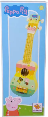 Zdjęcie produktu dla Eichhorn - Drewniane ukulele Świnka Peppa o długości 43 cm, wspomaga percepcję słuchową, 4 nylonowe struny, możliwość strojenia, wykonane z drewna sosnowego, sklejka brzozowa, od 3 lat
