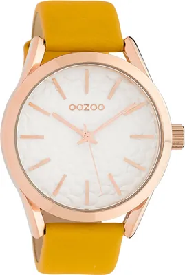 Produktbild von Oozoo Armbanduhr gelb Leder Timepieces Damen Analog-Quarzuhr UOC10463