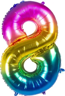 Immagine prodotto di Palloncino numero arcobaleno decorazione compleanno colorata 86 cm -