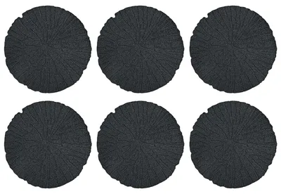 Produktbild von vidaXL Trittsteine 6 pcs Schwarz Ø 45 x 1,8 cm Gummi