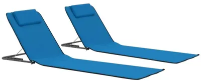 Imagen del producto de Juego de 2 esterillas de playa plegables con respaldo