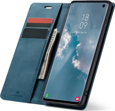 Immagine prodotto di SPACECASE Custodia flip a portafoglio per Galaxy S10 Blu