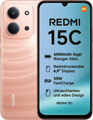 Productafbeelding van Xiaomi Redmi 15C 4G, dual SIM, 4 GB RAM, 256 GB opslag, kleur: twilight orange