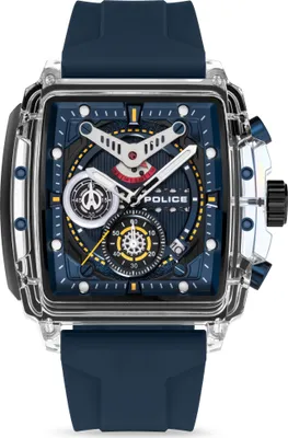 A studio shot of a men's chronograph watch.