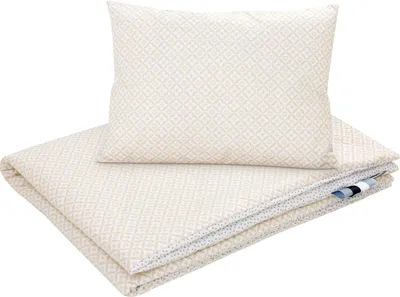 Produktbild von Bellochi Multifunktional Baby Decke Set - Doppelseitig Baby Bettwäsche 75x100 cm und Kissen 30x40cm - aus 100% Baumwolle - (Beige Dots)