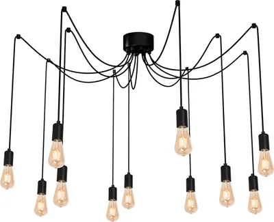 Zdjęcie produktu dla Lampa wisząca Spindel czarny matowy 11xE27x15W metal wym:120x120x120cm IP20 Luminex