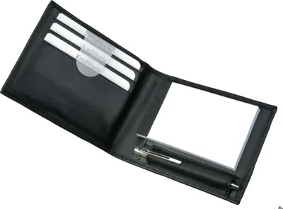 Image de Alassio Etui pour bloc-notes "GUBBIO" en cuir nappa noir avec bloc-notes DIN A8 inclus