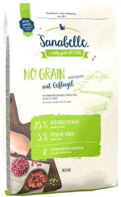 Produktbild von SanaBelle No Grain mit Geflügel | Katzentrockenfutter für ernährungssensible Kat