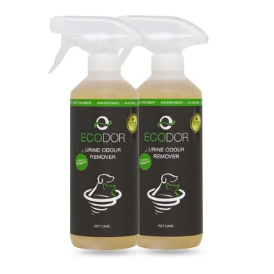 Produktbild von Urin Geruch Entferner  |  ECODOR  | UF2000 4Pets  |  2 x 500 ml Sprühflasche |  Enzymreiniger gegen Hunde‑ & Katzenurin