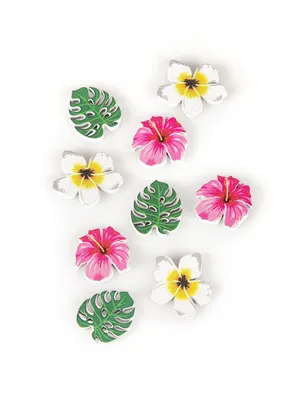 Produktbild von Konfetti Tischkonfetti Blüten Blumen Tropen 9 Stück bunt 3,8 cm - Einheitsgröße