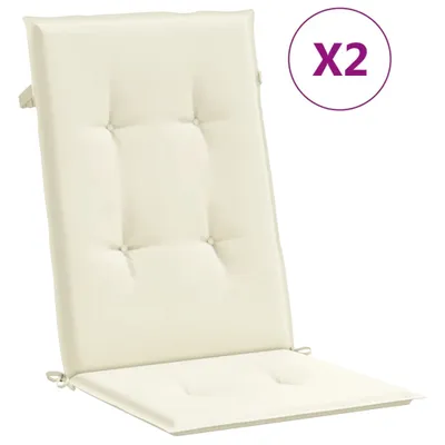 Produktbild von vidaXL Poduszki na krzesła ogrodowe z wysokim oparciem 2szt. kremowe 120x50x3cm tkanina
