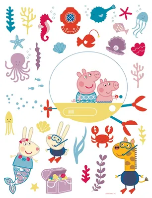 Produktbild von AG Design Wandstickers Peppa Pig Unterwasserwelt, 65 x 85 cm