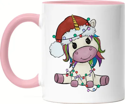 Produktbild von Weihnachts-Einhorn Tasse Rosa Geschenkidee Einhorn-Fans Unicorn Süßes Motiv für Weihnachten
