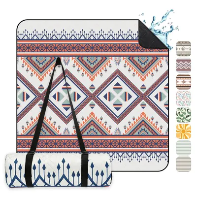 Produktbild von Sekey 200x200 cm Picknickdecke Wasserdicht Campingdecke XXL Stranddecke, Boho-Stil 3