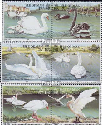 Produktbild von Briefmarken GB - Isle of Man 1991 Mi 478-483 Paare (kompl.Ausg.) postfrisch Schwäne